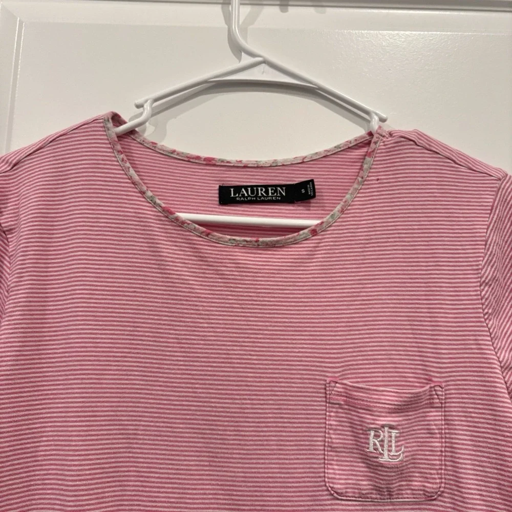 Lauren Ralph Lauren Pajama Night Gown Womens Size Small Pink White Striped